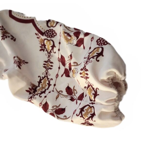 Boreau Pink Floral Puff Sleeve Peasant Top sz S Womens - Picture 3 of 7